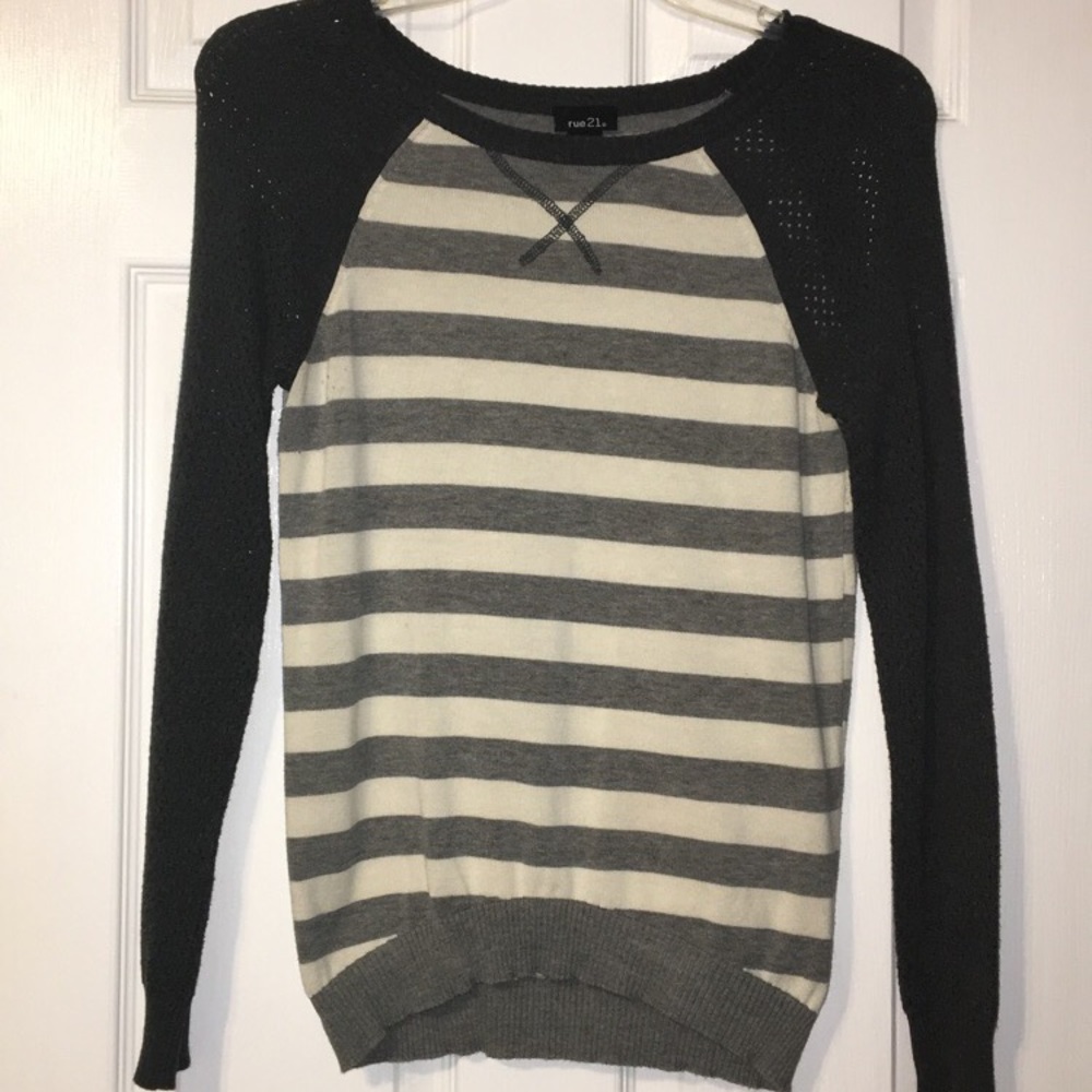 Grey and white sweater